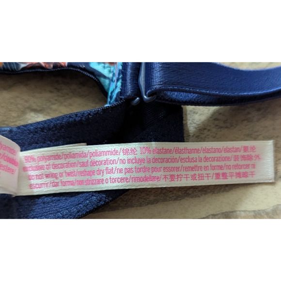 PINK Victoria's Secret sz 34DD Wear Everywhere Push Up Bra underwire floral 1131 - Picture 5 of 5